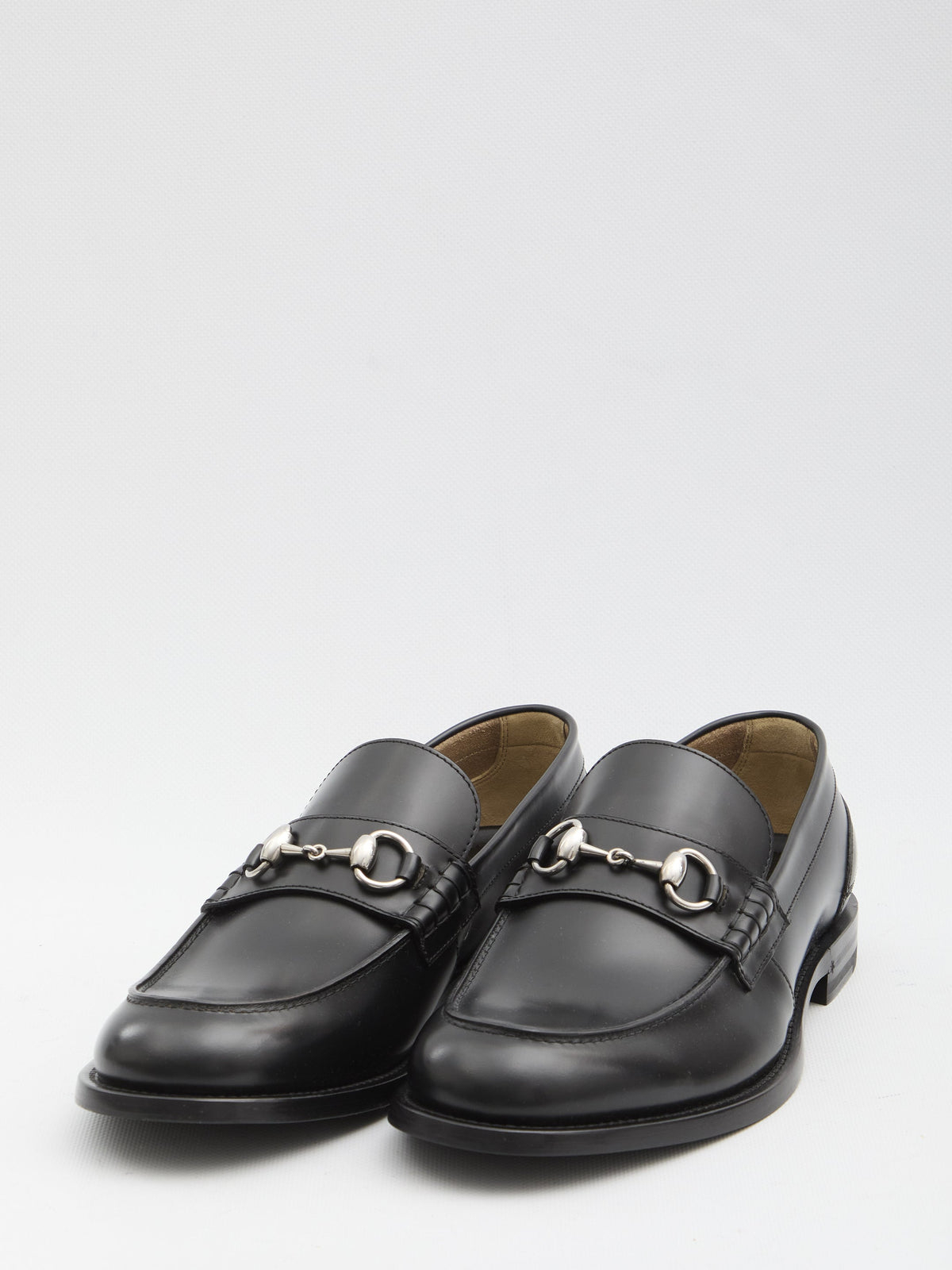 GUCCI Men's Leather Loafers with Horsebit Detail - UK Size