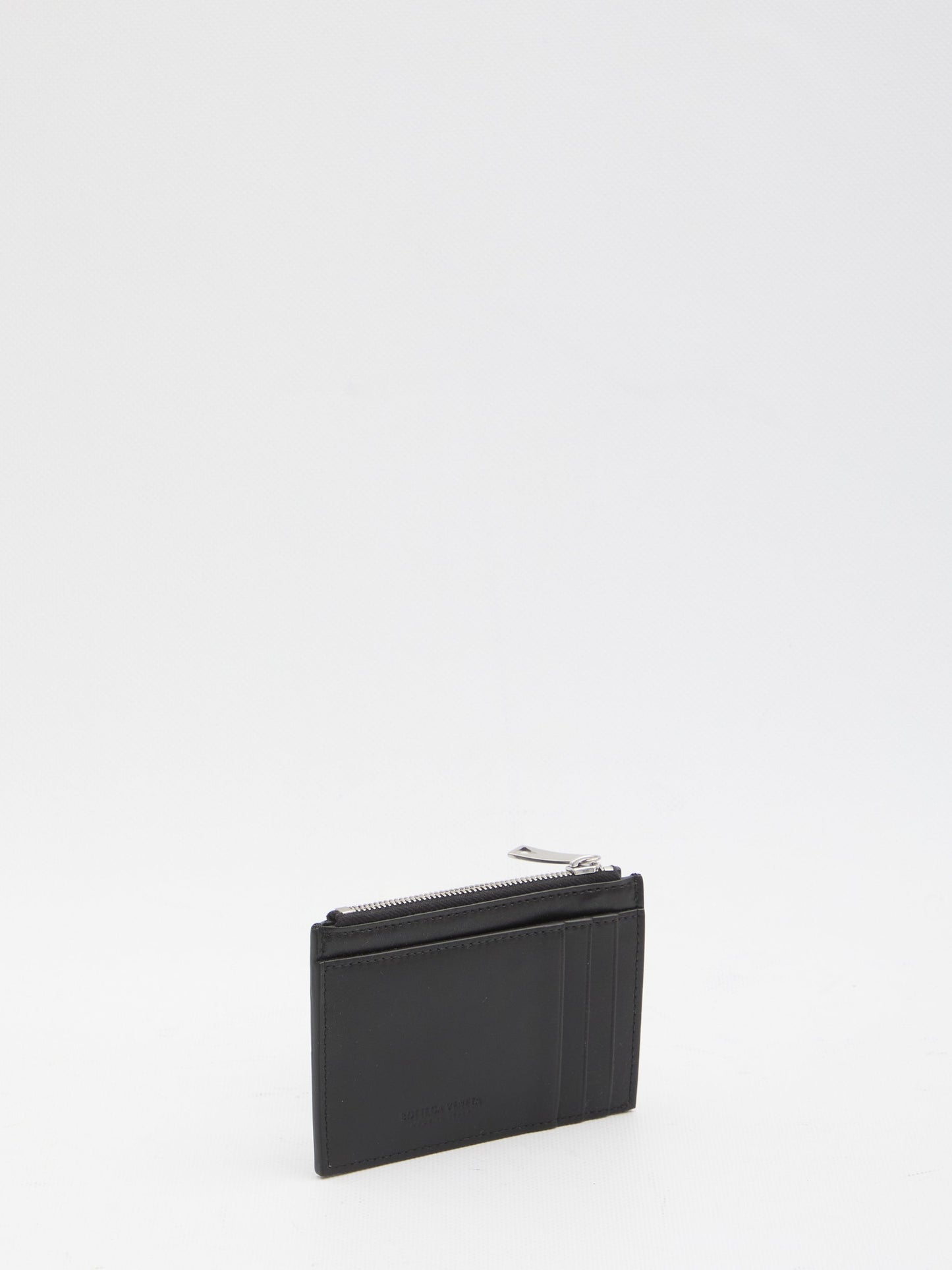 BOTTEGA VENETA Mini Leather Card Holder with Zippered Coin Pocket