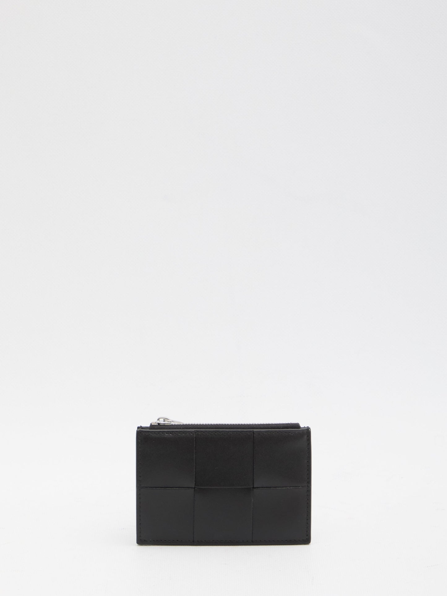 BOTTEGA VENETA Mini Leather Card Holder with Zippered Coin Pocket