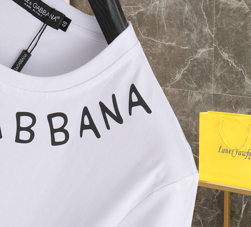 Dolce & Gabbana T-Shirt Without Collar 'White & Black'