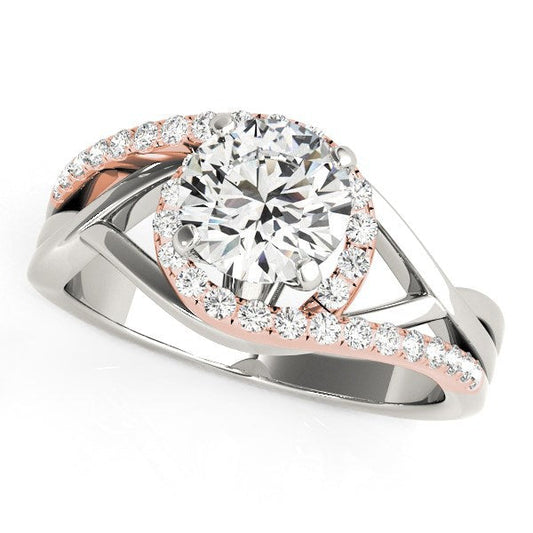14k White And Rose Gold Bypass Diamond Engagement Ring (1 1/4 cttw) — photo 1 of 4