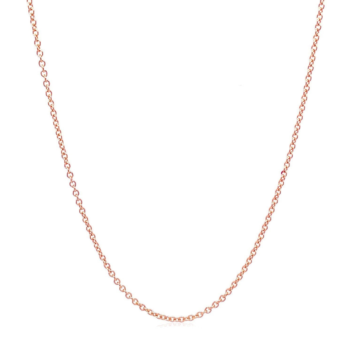 14k Rose Gold Round Cable Link Chain (1.25 mm)