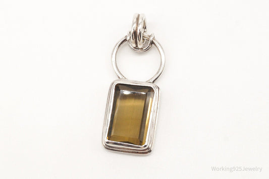 Vintage Large Smoky Topaz Sterling Silver Pendant — photo 2 of 9
