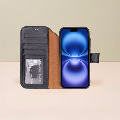 Premium Leather iPhone Air Wallet Case – Black - Austin