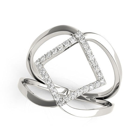 14k White Gold Interlaced Design Diamond Ring (1/5 cttw) — photo 1 of 8