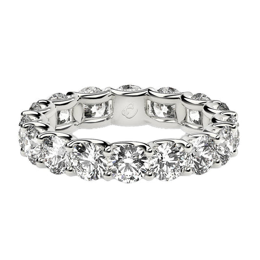 Round Cut Lab Grown Diamond Eternity Ring in 14k White Gold (4 cttw FG/VS2) — photo 2 of 10