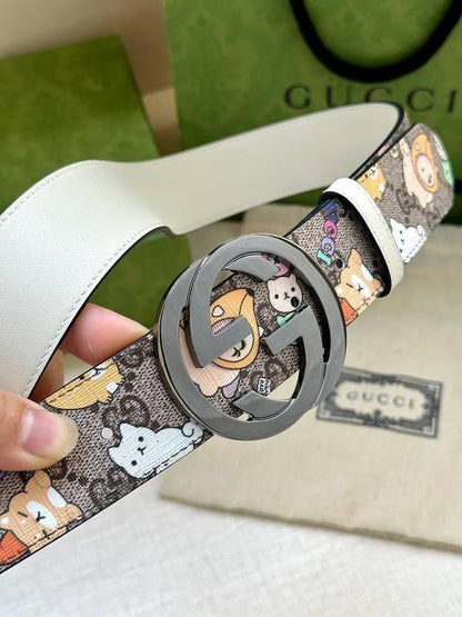 GUCCI Cartoon Print Logo Belt 'Multicolor'