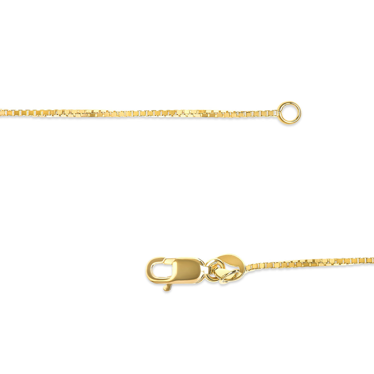 Solid 14K Yellow Gold 0.75mm Classic Box Chain Necklace. Unisex Chain - Size 13 Inches