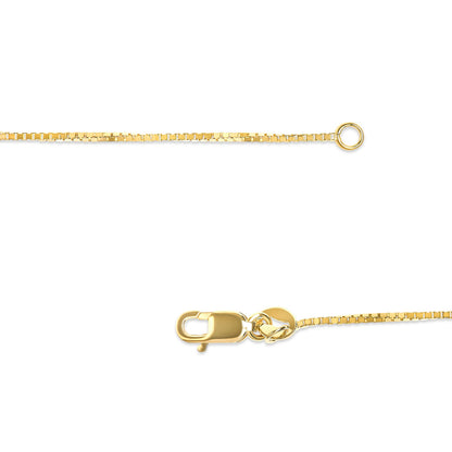 Solid 14K Yellow Gold 0.75mm Classic Box Chain Necklace. Unisex Chain - Size 13 Inches