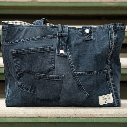 Brooklyn Heritage Tote / Recycled Denim Black