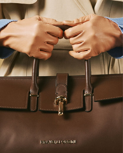Oriana (brown) - Italian calf leather women's handbag (with shoulder strap) — photo 9 of 10