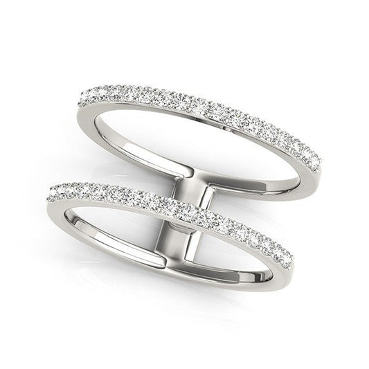 14k White Gold Dual Band Design Ring with Diamonds (1/3 cttw) — photo 1 of 8