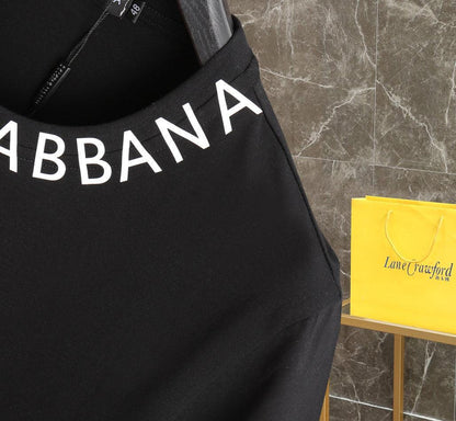 Dolce & Gabbana T-Shirt Without Collar 'Black & White'