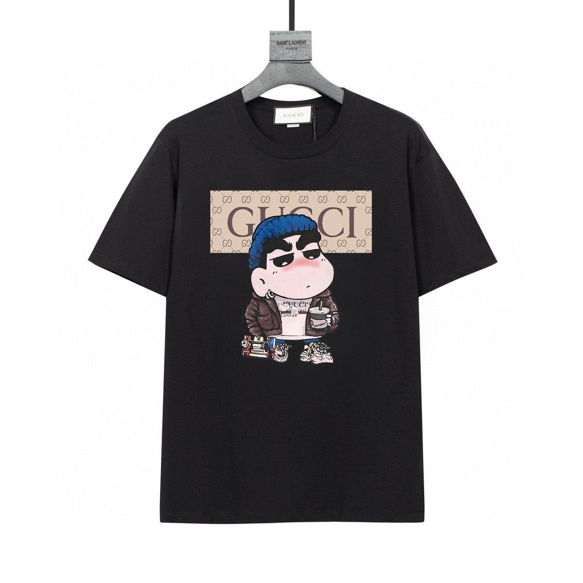 Gucci T-Shirt Without Collar | Black Cotton Tee – Effortless Style