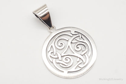 Vintage Retired Silpada Celtic Triskele Knot Sterling Silver Pendant