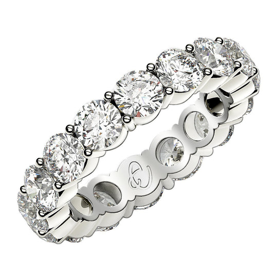 Round Cut Lab Grown Diamond Eternity Ring in 14k White Gold (4 cttw FG/VS2) — photo 1 of 10