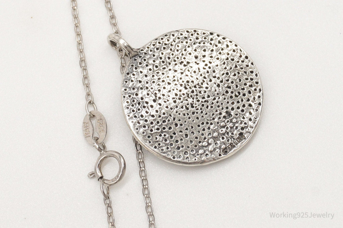 Vintage Om Symbol Sterling Silver Necklace
