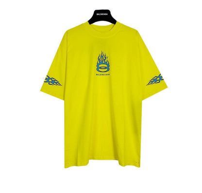 Balenciaga Men's Yellow Burning Unity T-Shirt