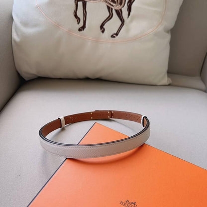 Hermes Men Gold Buckle Belt 'White'