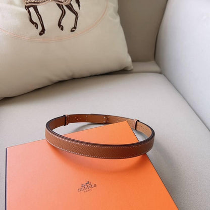 Hermes Men Silver Buckle Belt 'Brown'