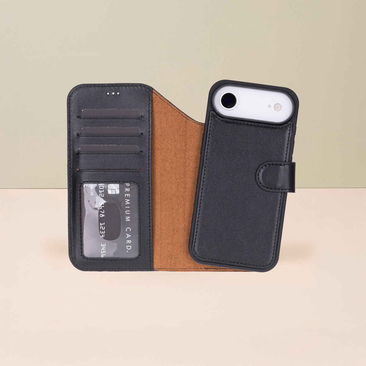 Premium Leather iPhone Air Wallet Case – Black - Austin