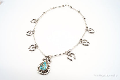 Vintage Native American Turquoise Silver Necklace