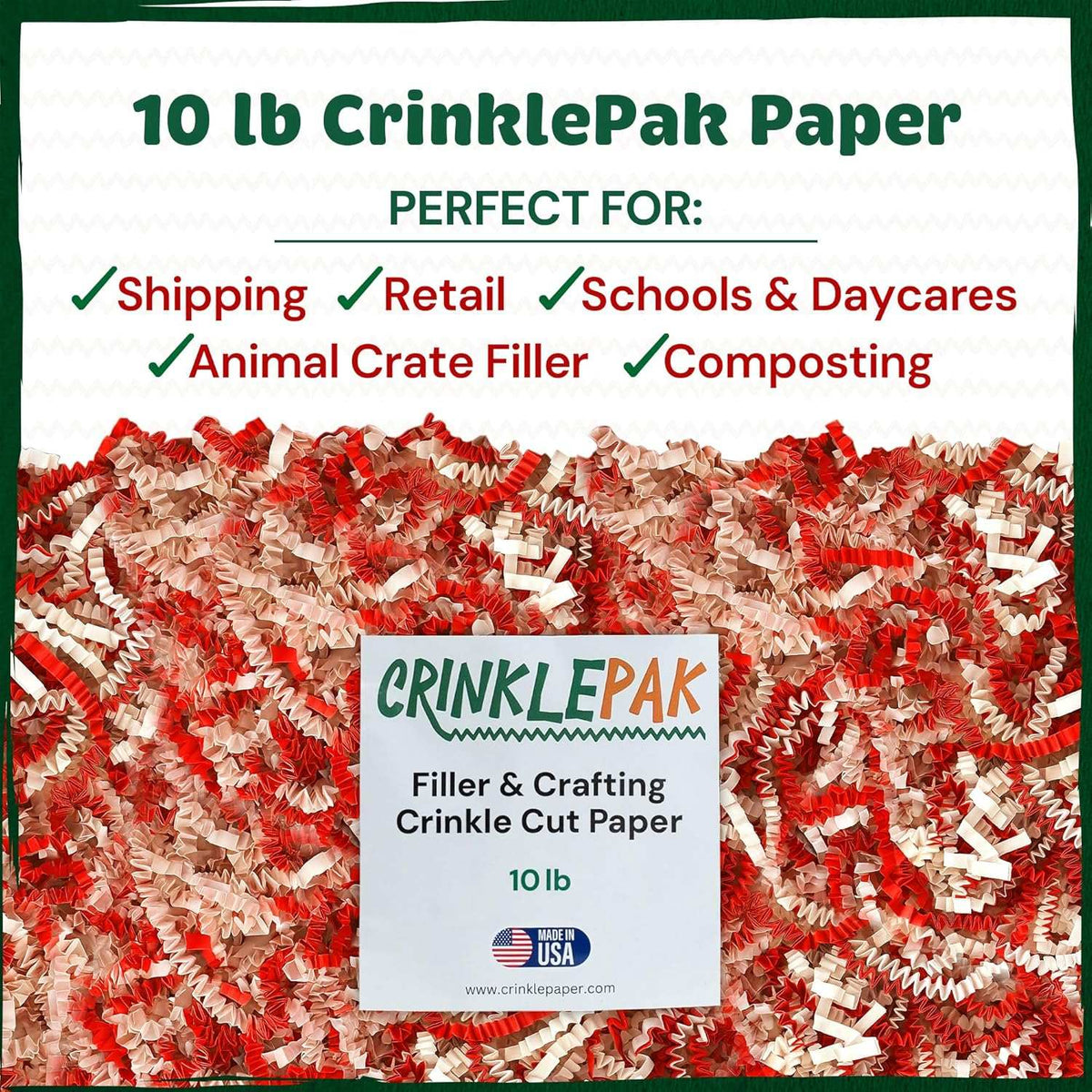 10 LB Candy Cane Crinkle Paper