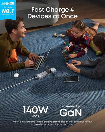 Anker Charger (140W, 4-Port, PD 3.1) with USB-C Cable — photo 2 of 10