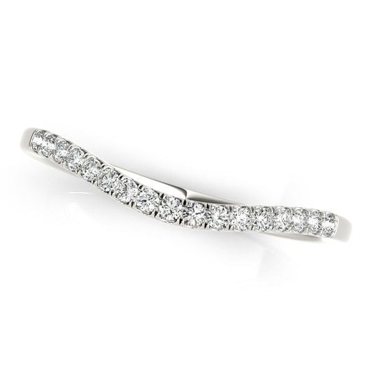 14k White Gold Soft Curved Diamond Wedding Band (1/8 cttw) — photo 1 of 2