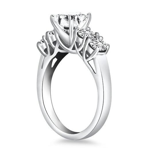 14k White Gold Five Stone Diamond Trellis Engagement Ring — photo 2 of 6