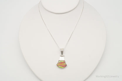 Vintage Mexico Opal 950 Silver Southwestern Necklace
