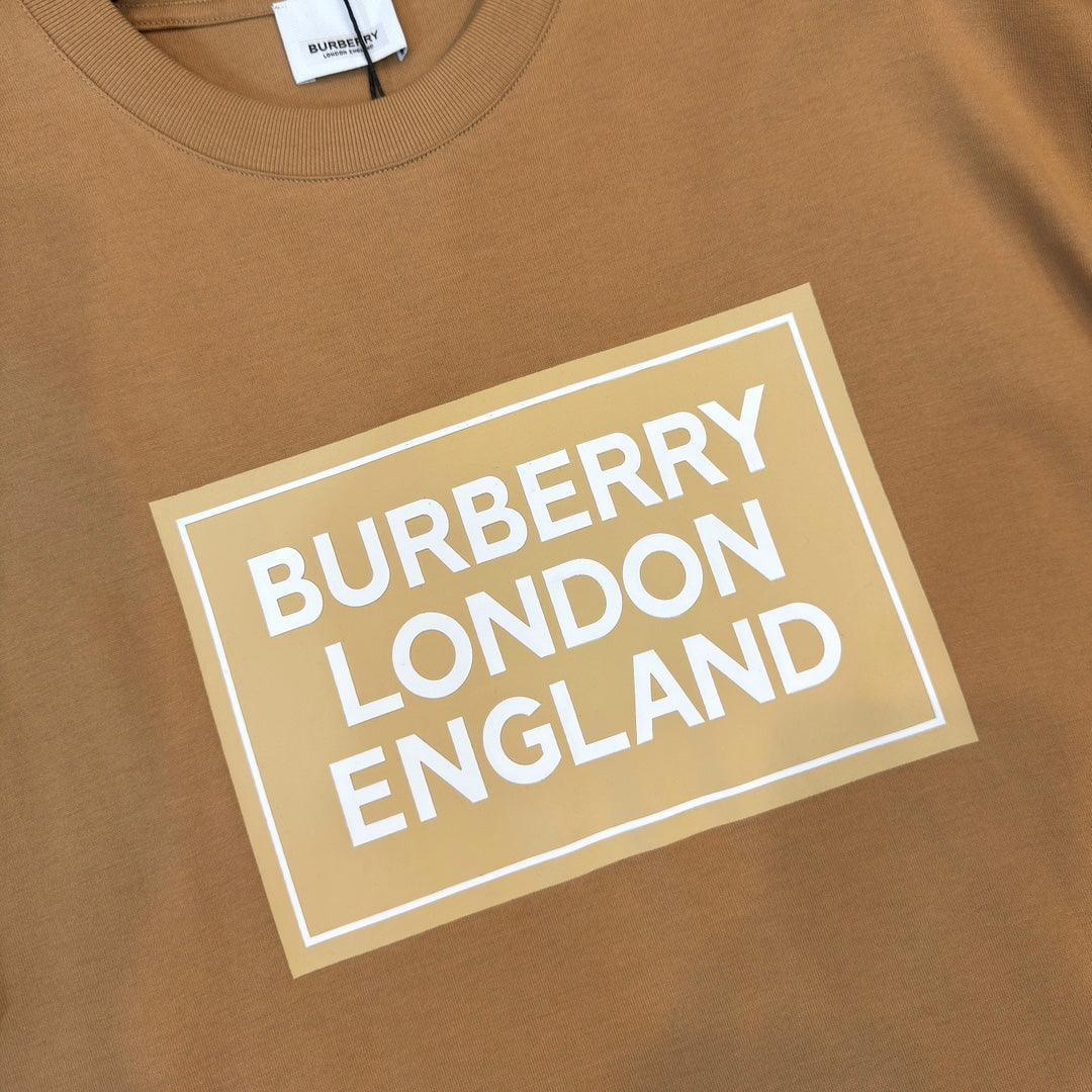 Burberry Brown & Beige T-Shirt Without Collar