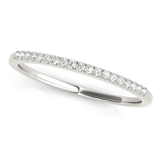 14k White Gold Round Thin Diamond Wedding Band (1/4 cttw) — photo 1 of 2