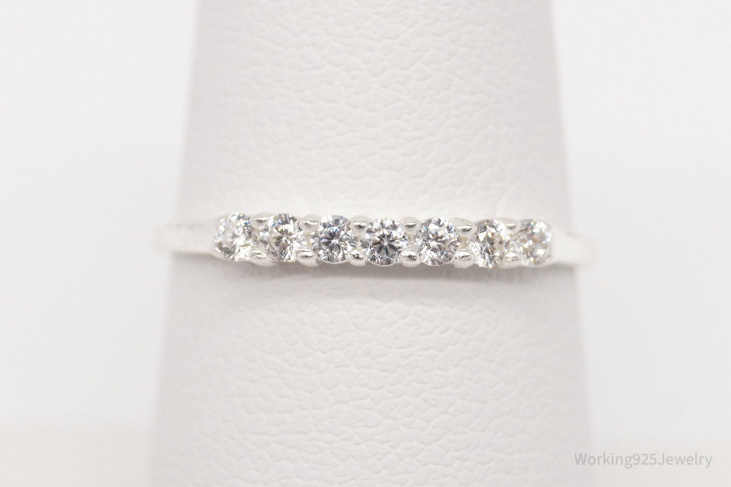 Vintage STE BEE Cubic Zirconia Sterling Silver Ring - Size 7.5