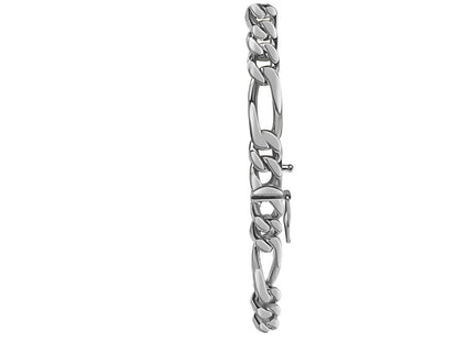 ID Figaro Solid White/Yellow/Rose Gold Handmade Bracelet , 8mm, 6.5-10 Inch