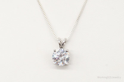 Vintage FAS Large Cubic Zirconia Sterling Silver Necklace