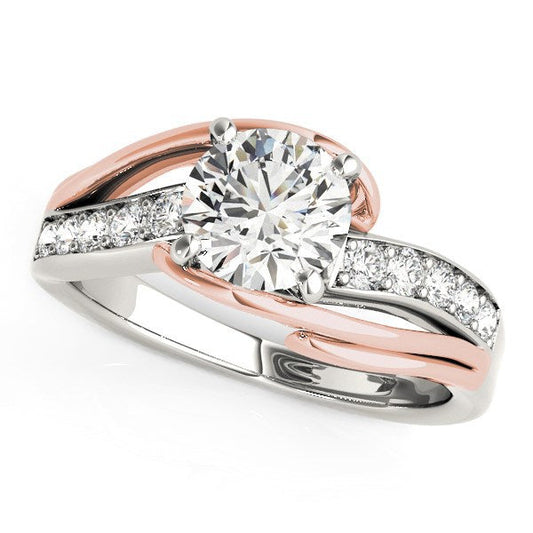 14k White And Rose Gold Bypass Shank Diamond Engagement Ring (1 1/8 cttw) — photo 1 of 6