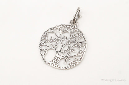 Vintage Tree Openwork Sterling Silver Pendant