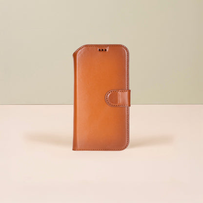 Premium Leather iPhone Air Wallet Case – Rustic Brown - Austin