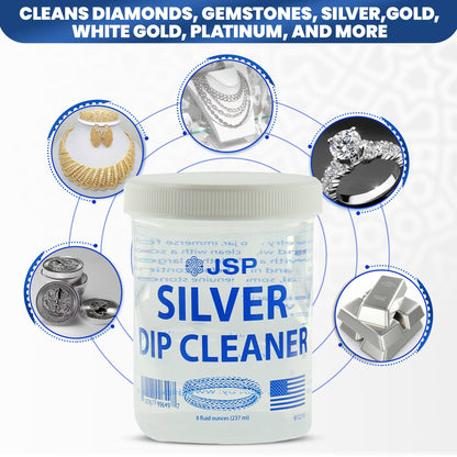 Limpiador de plata esterlina JSP, removedor de manchas para joyas de 925, solución de limpieza, 236 ml