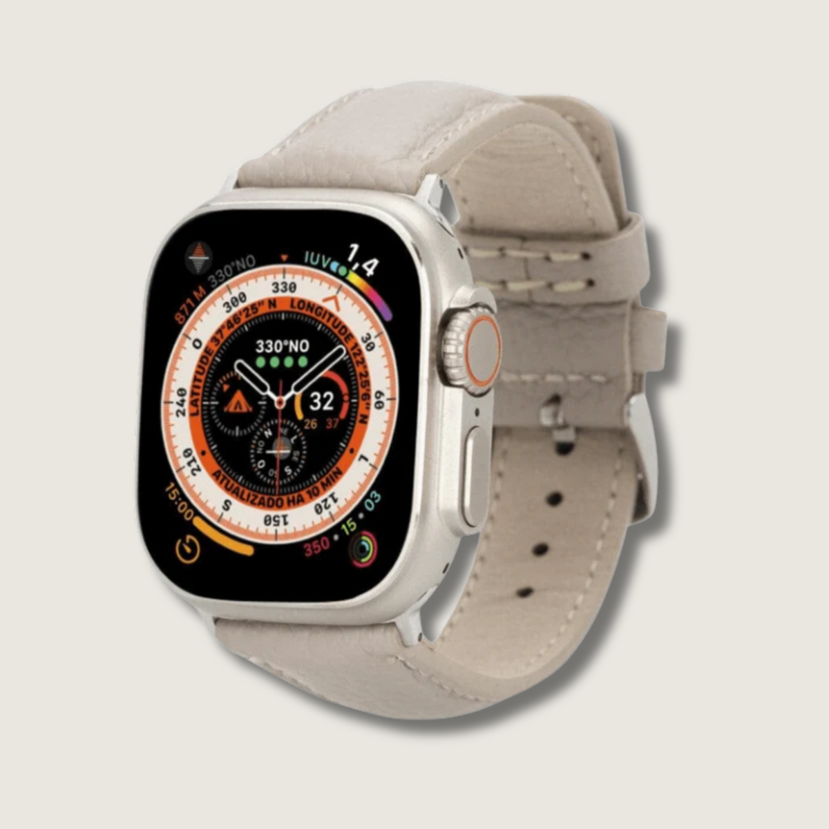 Apple Watch Cream Leather Strap - Boston