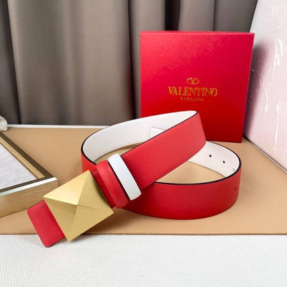 Valentino Garavani One Stud Belt 'Red/White'