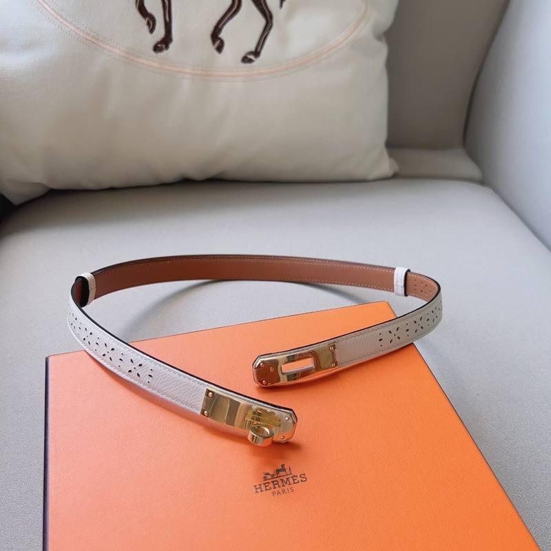 Hermes Men Gold Buckle Belt 'White'