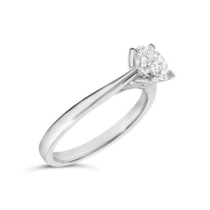 14K White Gold 1.0 Cttw Round Lab Grown Diamond Eagle Claw 4-Prong Set Solitaire Engagement Ring (F-G Color, VS2-SI1 Clarity) - Ring Size 7
