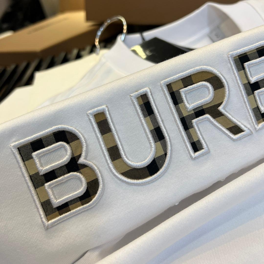 Burberry T-Shirt Without Collar 'White & Gold'