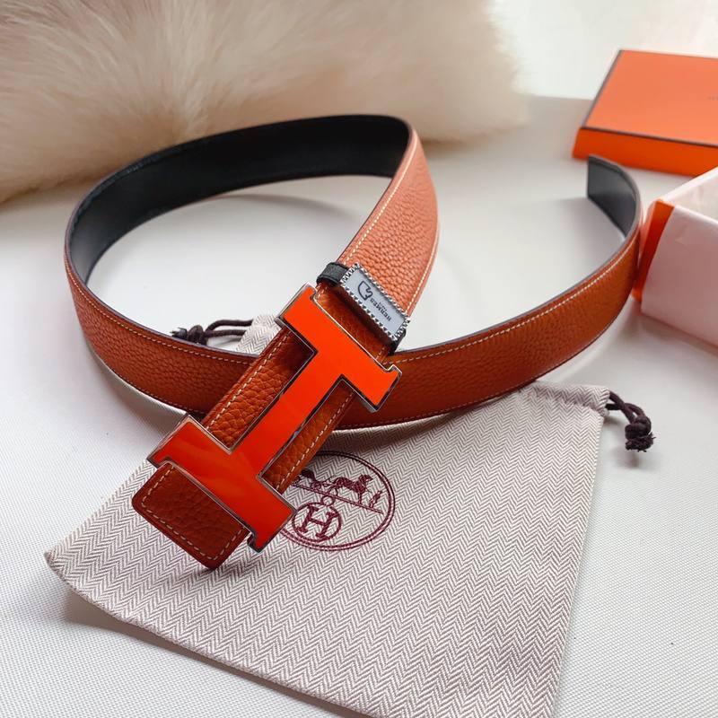 Hermes Men Orange Buckle Belt 'Orange'