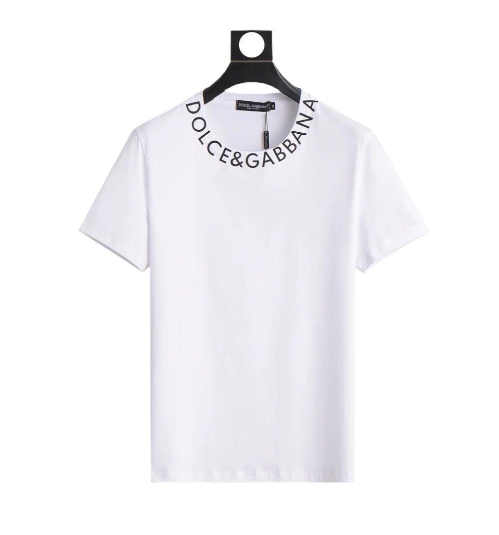 Dolce & Gabbana T-Shirt Without Collar 'White & Black'