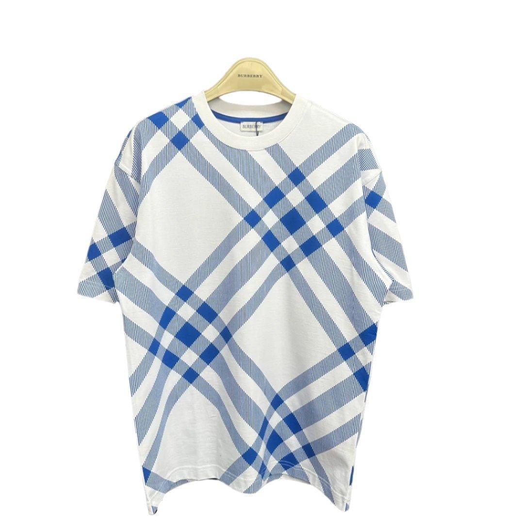 Burberry T-Shirt Without Collar 'Blue & White'