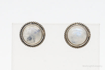 Vintage Moonstone Sterling Silver Earrings – Estate Jewelry