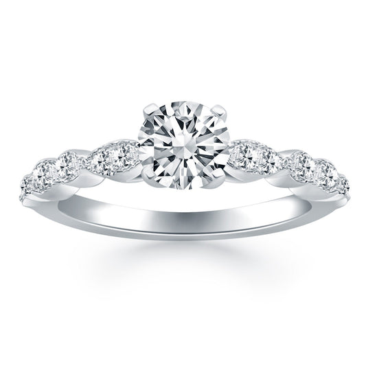 14k White Gold Fancy Shaped Diamond Engagement Ring — photo 1 of 6